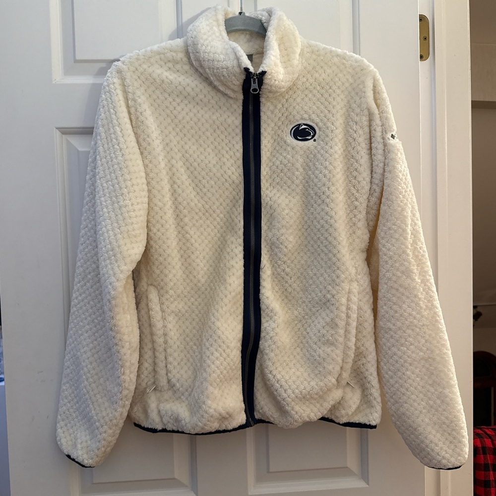 Penn State Columbia Cream Fleece Zip-Up Hoodie